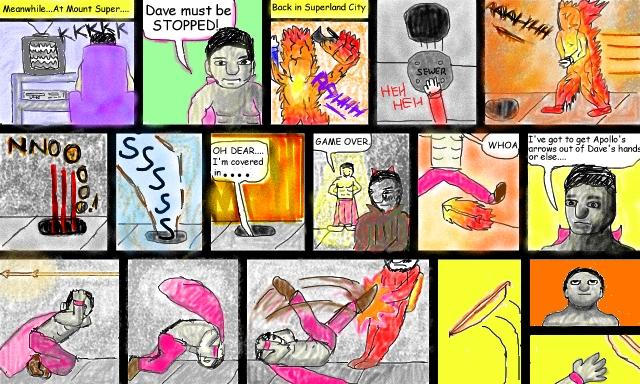 Superdude and The Arrows of Fire, Page 6 Superdude arrives to save the day!