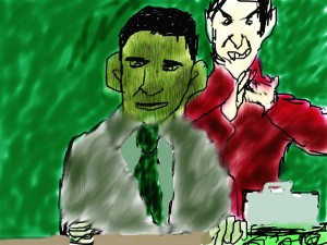Political cartoon by Nick, "Obama's Faustian Bargain"